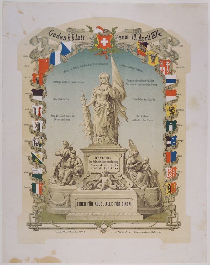 Gedenkblatt: Revision der Schweizerischen Bundesverfassung vom 19. April 1874/