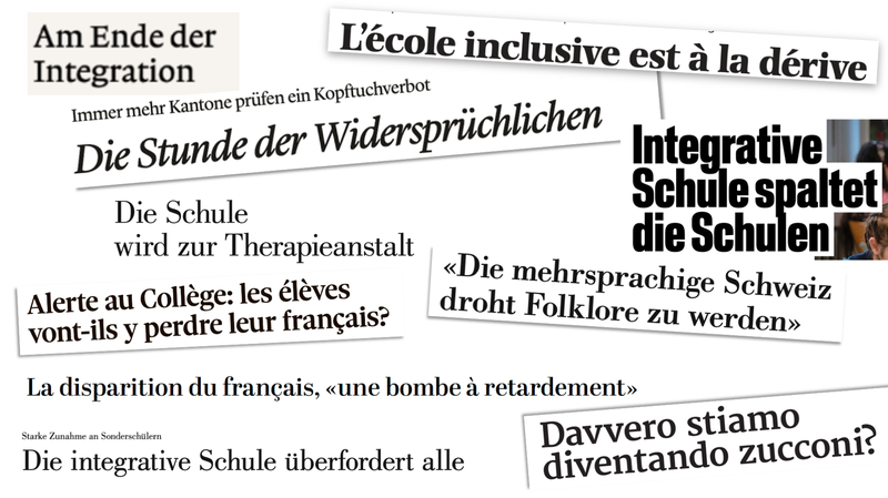 Collage verschiedener Zeitungsheadlines