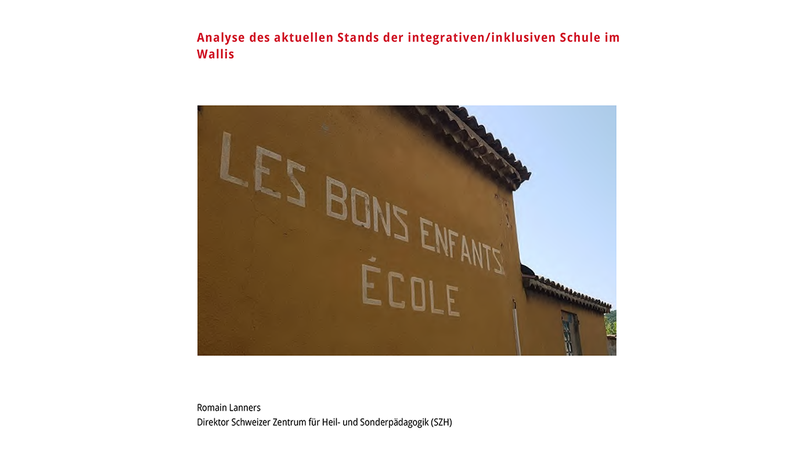 Titelblatt des Berichts von Romain Lanners