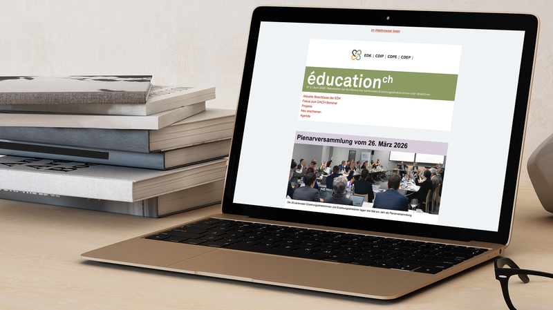 Laptop mit Ansicht EDK Newsletter