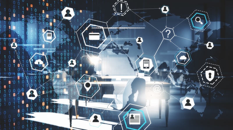 Vue de profil d'une interface créative et lumineuse dédiée au Big Data