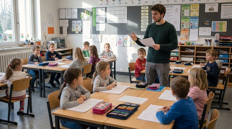 Ein PH-Student unterrichtet eine Klasse